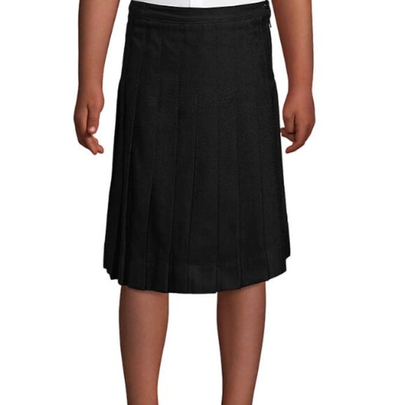 lands end 527962 NWT School Uniform Girl Below The Knee Solid Pleated Skirt - Picture 1 of 2